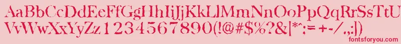 BaskervillerandomRegular Font – Red Fonts on Pink Background