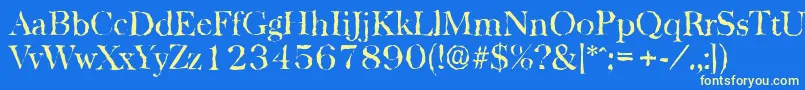 BaskervillerandomRegular Font – Yellow Fonts on Blue Background