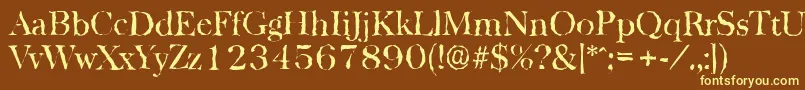 BaskervillerandomRegular Font – Yellow Fonts on Brown Background