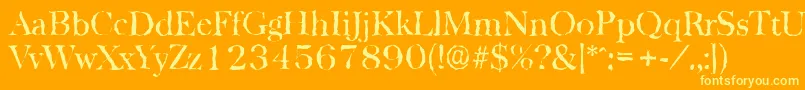 BaskervillerandomRegular Font – Yellow Fonts on Orange Background