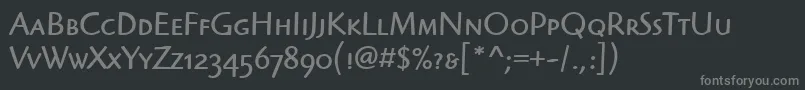 フォントHighlanderScItcTtBook – 黒い背景に灰色の文字
