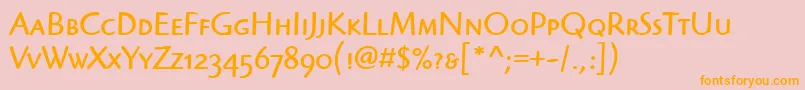 Police HighlanderScItcTtBook – polices orange sur fond rose