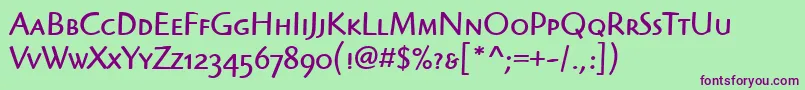 HighlanderScItcTtBook Font – Purple Fonts on Green Background