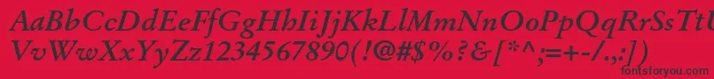 StempelgaramondltstdBoldit Font – Black Fonts on Red Background