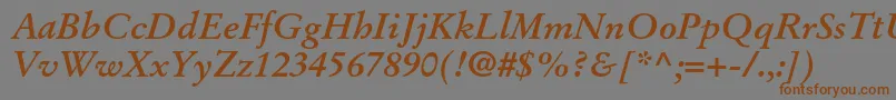 StempelgaramondltstdBoldit Font – Brown Fonts on Gray Background