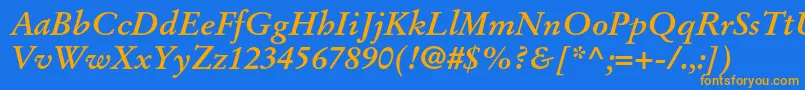 StempelgaramondltstdBoldit Font – Orange Fonts on Blue Background