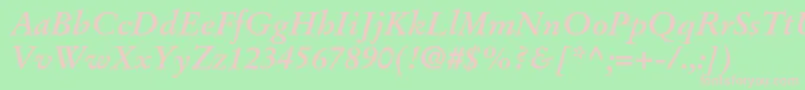 StempelgaramondltstdBoldit Font – Pink Fonts on Green Background