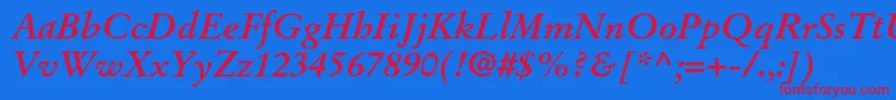 StempelgaramondltstdBoldit Font – Red Fonts on Blue Background