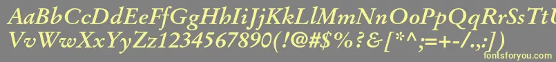 StempelgaramondltstdBoldit Font – Yellow Fonts on Gray Background