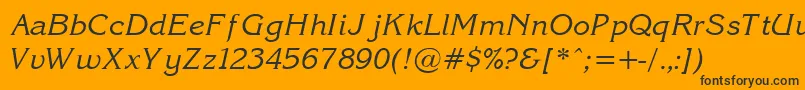 KorinnaNormalItalic Font – Black Fonts on Orange Background