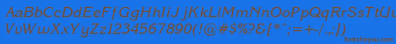 KorinnaNormalItalic Font – Brown Fonts on Blue Background