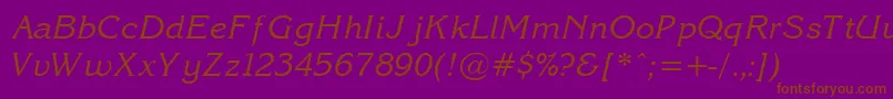 KorinnaNormalItalic Font – Brown Fonts on Purple Background