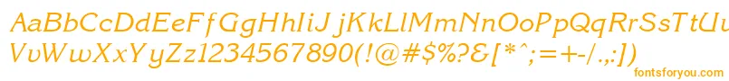 Шрифт KorinnaNormalItalic – оранжевые шрифты на белом фоне