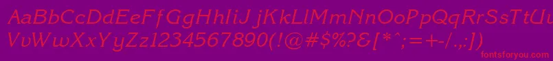 Czcionka KorinnaNormalItalic – czerwone czcionki na fioletowym tle