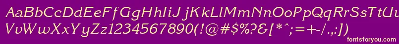 KorinnaNormalItalic Font – Yellow Fonts on Purple Background