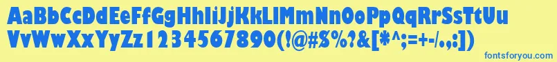 Gillubcd Font – Blue Fonts on Yellow Background