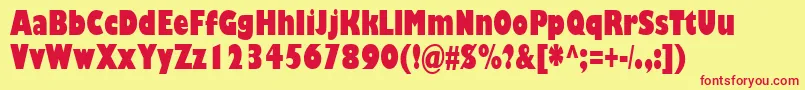 Gillubcd Font – Red Fonts on Yellow Background