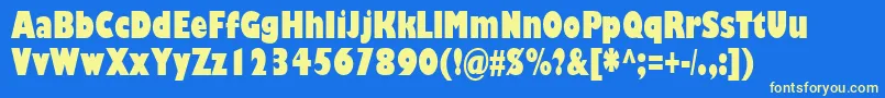 Gillubcd Font – Yellow Fonts on Blue Background