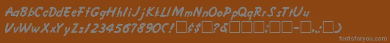 フォントCarissaRegular – 茶色の背景に灰色の文字