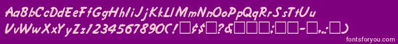 CarissaRegular Font – Pink Fonts on Purple Background