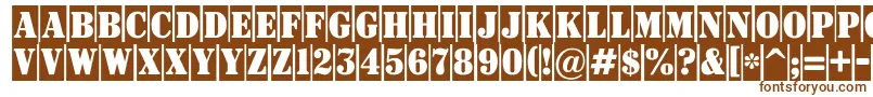 Signboardtitulnrcm-fontti – ruskeat fontit valkoisella taustalla