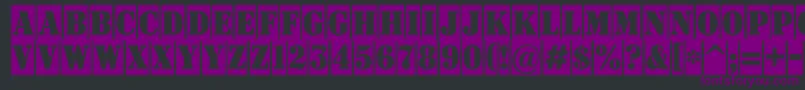 Шрифт Signboardtitulnrcm – фиолетовые шрифты на чёрном фоне
