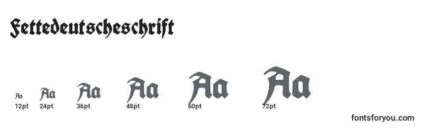 Размеры шрифта Fettedeutscheschrift