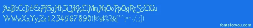 Favorit Font – Green Fonts on Blue Background