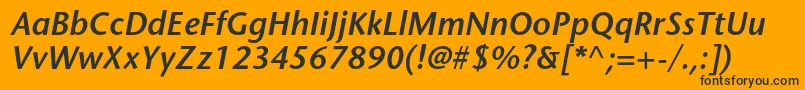 StonesansstdSemibolditalic-Schriftart – Schwarze Schriften auf orangefarbenem Hintergrund