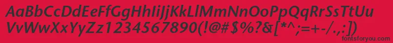フォントStonesansstdSemibolditalic – 赤い背景に黒い文字