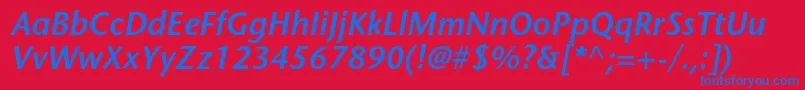 StonesansstdSemibolditalic Font – Blue Fonts on Red Background