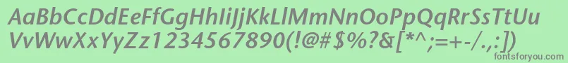 StonesansstdSemibolditalic Font – Gray Fonts on Green Background