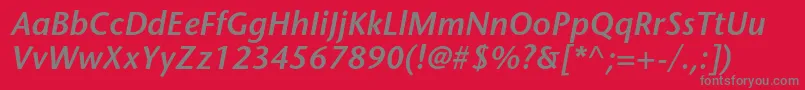 フォントStonesansstdSemibolditalic – 赤い背景に灰色の文字