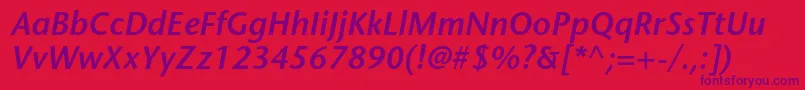 StonesansstdSemibolditalic Font – Purple Fonts on Red Background
