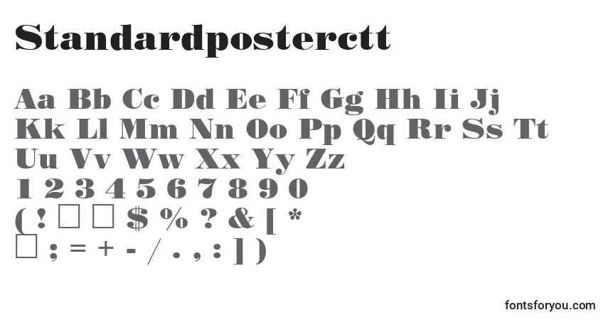 A fonte Standardposterctt – alfabeto, números, caracteres especiais