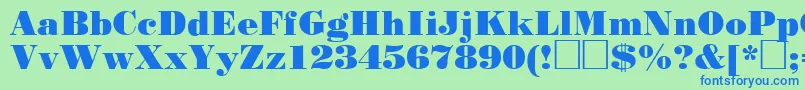 Weitere Informationen zur Standardposterctt-Schriftart Standardposterctt-Schriftart – Blaue Schriften auf grünem Hintergrund
