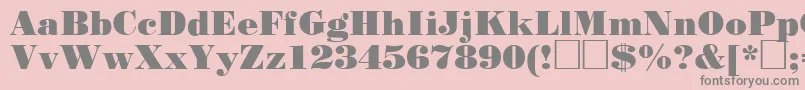 Standardposterctt-Schriftart – Graue Schriften auf rosa Hintergrund