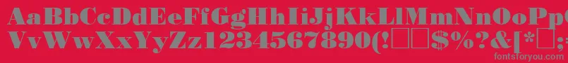 Czcionka Standardposterctt – szare czcionki na czerwonym tle