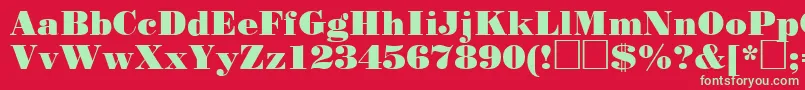 Standardposterctt Font – Green Fonts on Red Background