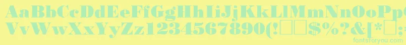 Standardposterctt Font – Green Fonts on Yellow Background