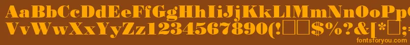 Standardposterctt-Schriftart – Orangefarbene Schriften auf braunem Hintergrund