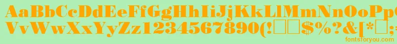 Standardposterctt-Schriftart – Orangefarbene Schriften auf grünem Hintergrund