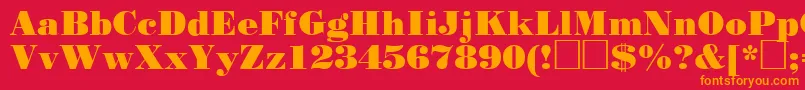 Standardposterctt Font – Orange Fonts on Red Background