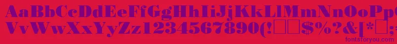 Standardposterctt-fontti – violetit fontit punaisella taustalla
