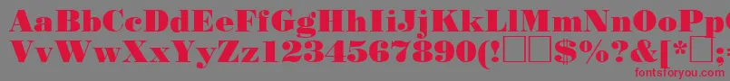 Standardposterctt-Schriftart – Rote Schriften auf grauem Hintergrund