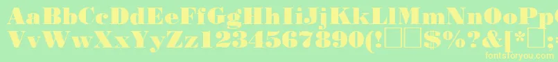 Standardposterctt Font – Yellow Fonts on Green Background