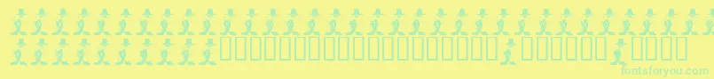 FlFlasherフォントについての詳細 フォントFlFlasher – 黄色い背景に緑の文字