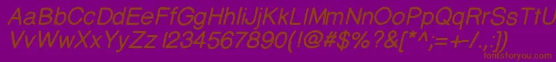 Prinsesstartabolditalicdemo Font – Brown Fonts on Purple Background