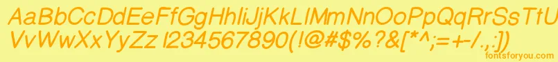 Prinsesstartabolditalicdemo Font – Orange Fonts on Yellow Background