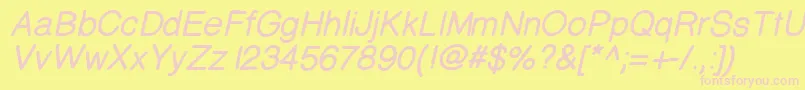 Prinsesstartabolditalicdemo Font – Pink Fonts on Yellow Background